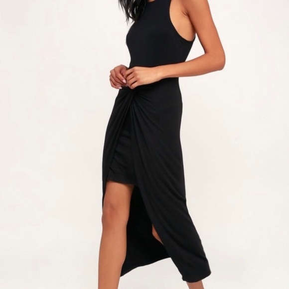 Lulus Liz Black Twist-Front High-Low Dress - Picture 4 of 10